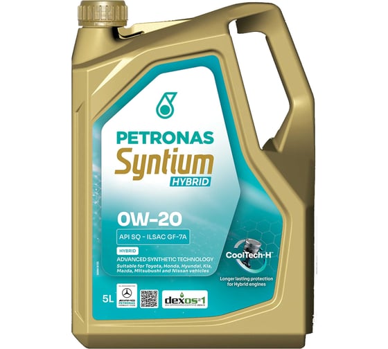 Моторное масло Petronas SYNTIUM HYBRID 0W-20 синтетическое, 5 л, API SQ, ILSAC GF-7A 71229M12EU