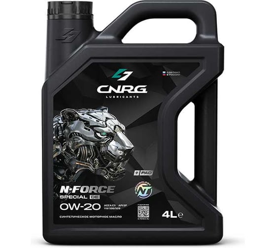 Масло моторное для легковых автомобилей CNRG N-Force Special DE 0W-20 C5, VW 508, 4 л CNRG-287-0004 1