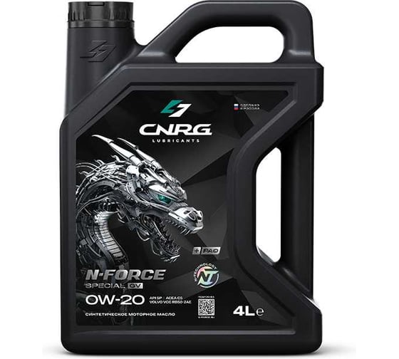 Масло моторное для легковых автомобилей CNRG N-Force Special GV 0W-20 SP, C5, VCC, 4 л CNRG-288-0004 1