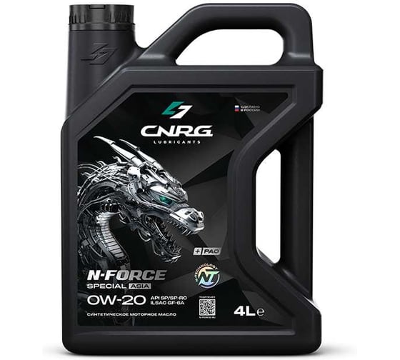 Масло моторное для легковых автомобилей CNRG N-Force Special Asia 0W-20 SP/GF-6A, 4 л CNRG-266-0004 1