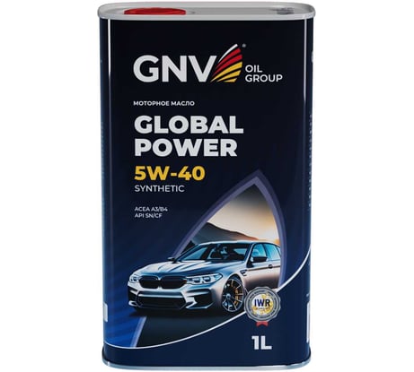 Масло моторное GNV Global Power 5W-40 SN/CF, ACEA A3/B4, 1 л GGP1M11072017510540001