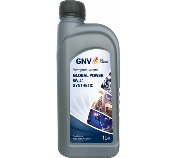 Синтетическое моторное масло GNV Global Power 5W-40 Synthetic A3/B4, 1 л GGP1011072017510540001