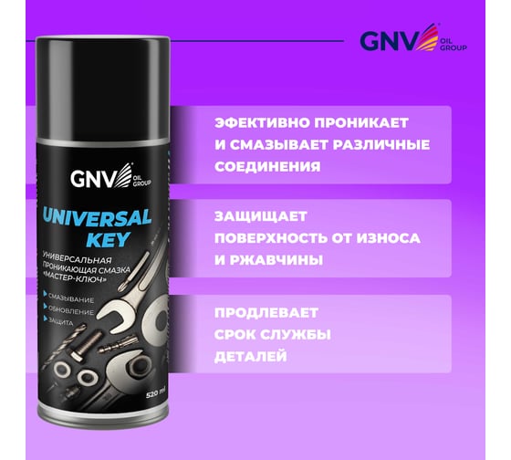 Универсальная проникающая смазка GNV Universal Key Мастер-ключ GUK8151015578953500520