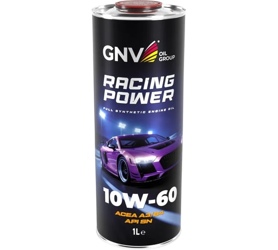 Масло моторное синтетическое GNV Racing Power 10W-60 Synthetic 1 л GRP1012074011141060001