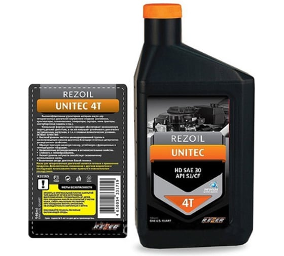 Масло REZOIL UNITEC 4-т. минеральное HD SAE 30 API SJ/CF 0,6 л. (15шт/кор) (720шт/пал) 03.008.00061
