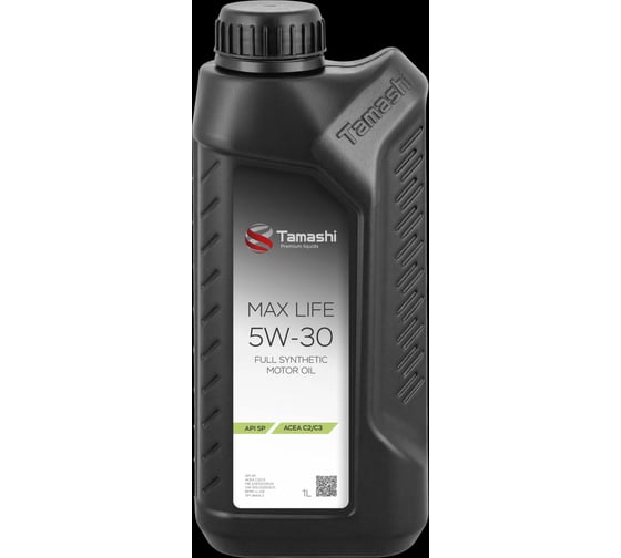 Масло моторное синтетическое Tamashi Max Life SAE 5W-30 ACEA C2/C3, 1л 5W30TML31