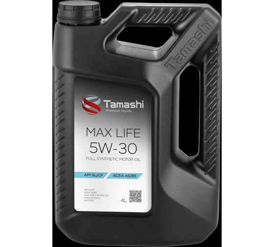 Масло моторное синтетическое Tamashi Max Life SAE 5W-30 ACEA A5/B5, 4л 5W30TML74