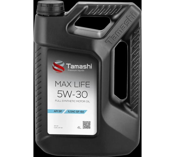 Масло моторное синтетическое Tamashi Max Life SAE 5W-30 ILSAC GF-6A, 4л 5W30TML54