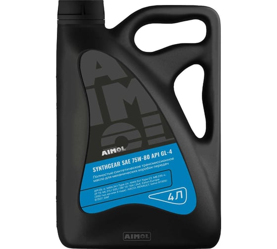 Масло трансмиссионное AIMOL SYNTHGEAR SAE 75W-80 API GL-4 4л RU 8721399012284