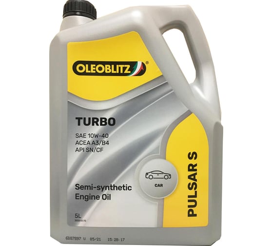 Моторное масло Petronas OLEOBLITZ PULSAR S TURBO 10W-40, полусинтетическое, 5 л 70584ML2EU 1