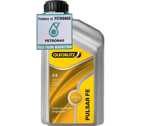 Моторное масло Petronas OLEOBLITZ PULSAR FE C3 0W-30, синтетическое, ACEA C3, API SN 70643EL8EU 1