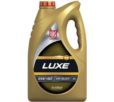 Моторное масло Лукойл ЛЮКС полусинтетическое SAE 5W-40, API SL/CF, 4 л 19190