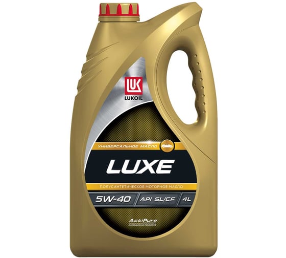 Моторное масло Лукойл ЛЮКС полусинтетическое SAE 5W-40, API SL/CF, 4 л 19190