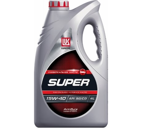 Моторное масло Лукойл СУПЕР SAE 15W-40, API SG/CD, 4 л 19195