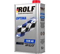 Моторное масло Rolf Optima минеральное, SAE 15w40, API SL/CF, 1 л 322236
