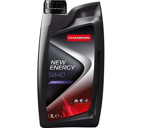 Моторное масло CHAMPION NEW ENERGY 5W40, синтетическое, SN/CF, A3/B4-12, 1 л 8211652