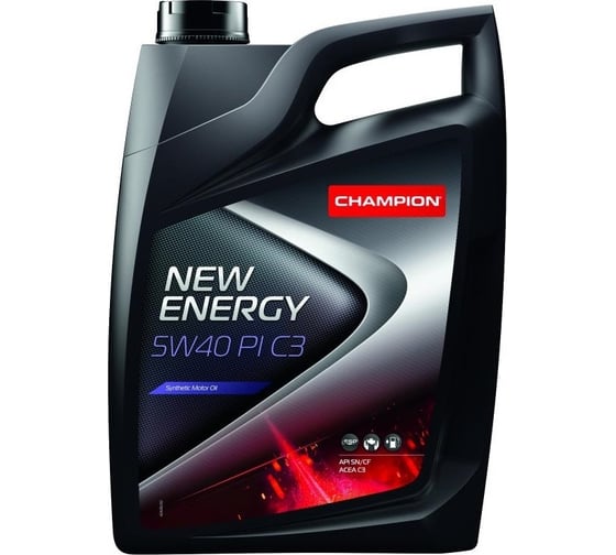 Моторное масло CHAMPION NEW ENERGY PI C3 5W40, синтетическое, SN/CF, C3-12, 5 л 8203312