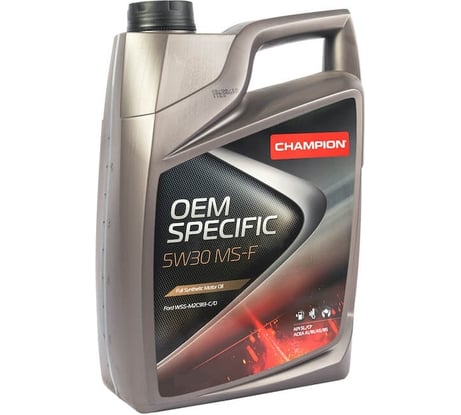 Моторное масло CHAMPION OEM SPECIFIC MS-F 5W30, синтетическое, SL/CF, A1/B1-12, A5/B5-16, 4 л 8209413