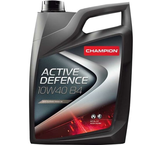 Моторное масло CHAMPION ACTIVE DEFENCE B4 10W40, полусинтетическое,  SL/CF, A3/B3-10, A3/B4-08, 4 л 8204111 1