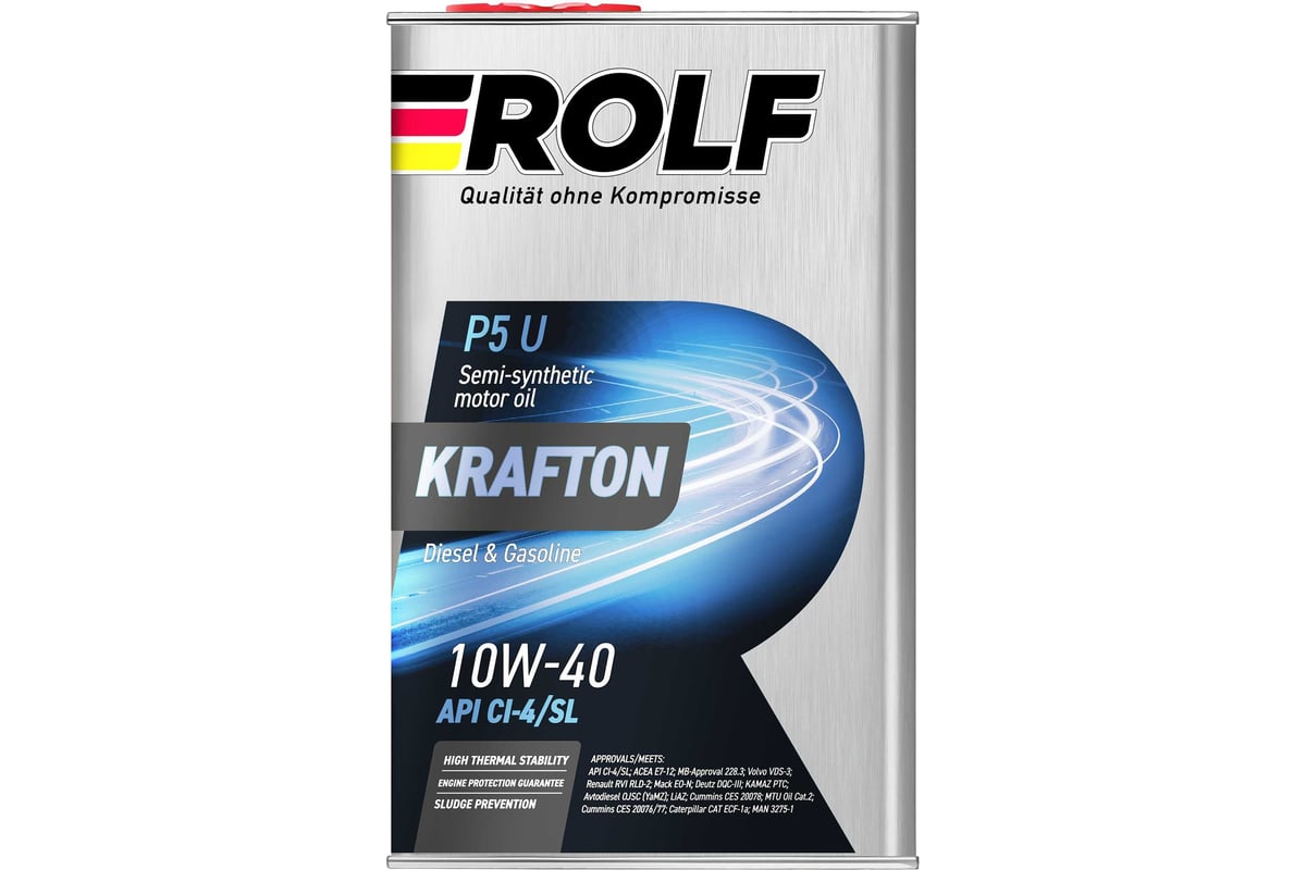 Моторное масло Rolf KRAFTON P5 U полусинтетическое, 10W-40, 1 л 322580 .