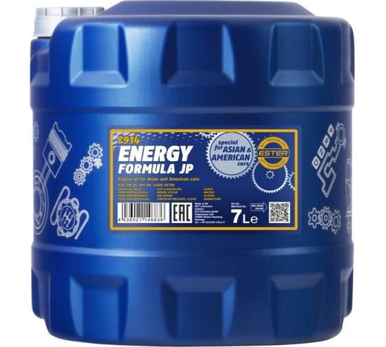 Синтетическое моторное масло MANNOL ENERGY FORMULA JP 5W-30, 7 л 1282