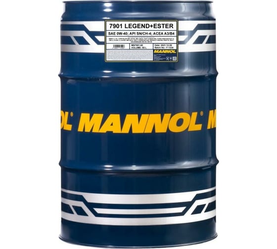 Синтетическое моторное масло MANNOL LEGEND ESTER 0W40, 60 л 1003