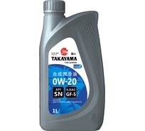 Моторное масло TAKAYAMA синтетическое, SAE 0W-20, ILSAC GF-5, API SN, 1 л, пластик 605553