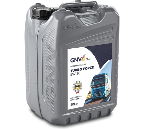 Моторное масло GNV Turbo Force 5W-30 CJ-4/SN VDS-4, канистра 20 л GTF1011478014510530020