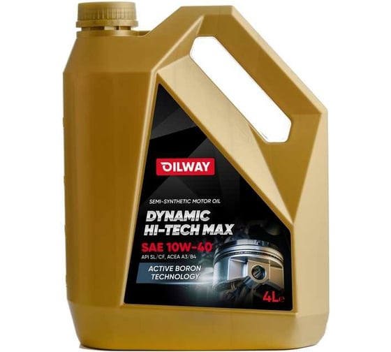 Моторное полусинтетическое масло OILWAY Dynamic Hi-Tech Max 10W-40, API SL/CF, 4 л 4670030170323 1
