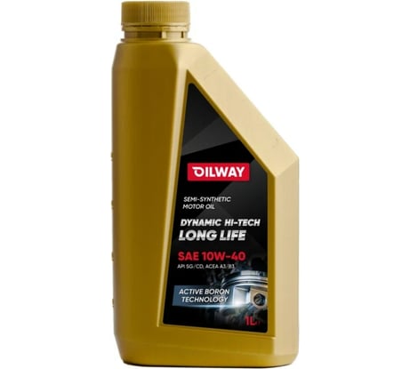 Моторное полусинтетическое масло OILWAY Dynamic Hi-Tech Long life 10W-40, API SG/CD, 1 л 4640076018118