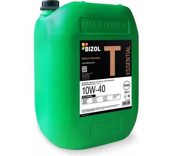 НС-синтетическое моторное масло Bizol Truck Essential 10W-40, 20 л 75312