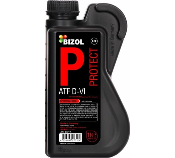 НС-синтетическое трансмиссионное масло для АКПП Bizol  Protect ATF D-VI, 1 л 27310 1