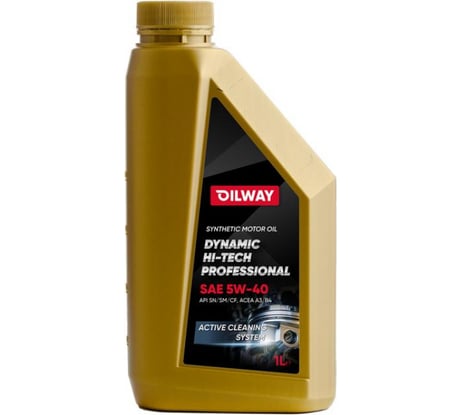 Моторное синтетическое масло OILWAY Dynamic Hi-Tech Professional 5W-40, API SN/CF, 1 л 4670030170064