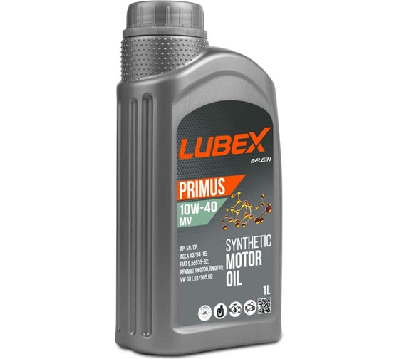 Синтетическое моторное масло Lubex PRIMUS MV 10W-40 CF/SN A3/B4, 1 л L034-1322-1201 1