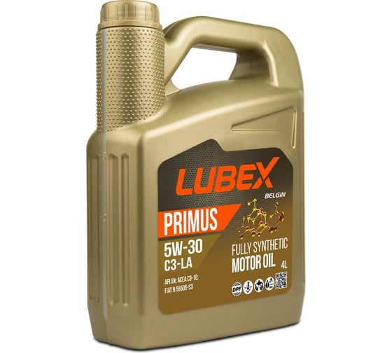 Синтетическое моторное масло Lubex PRIMUS C3-LA 5W-30, SN, C3, 4л L034-1296-0404