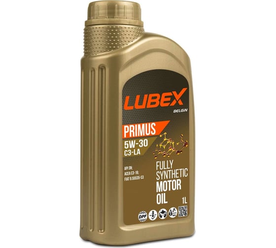 Синтетическое моторное масло Lubex PRIMUS C3-LA 5W-30, SN, C3, 1л L034-1296-1201