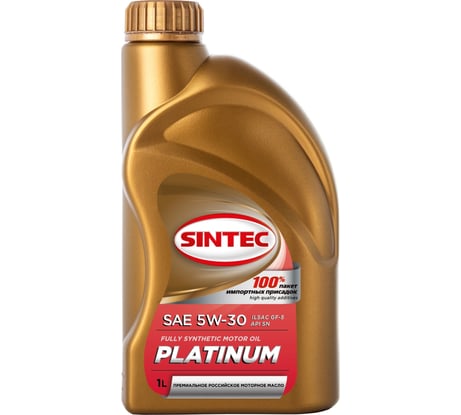 Моторное масло синтетическое Sintec PLATINUM SAE 5W-30 API SP, ILSAC GF-5 1 л 801972
