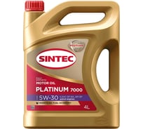 Синтетическое моторное масло Sintec PLATINUM 7000 SAE 5W-30, API SP, ILSAC GF-6A, 4 л 600153 22348263