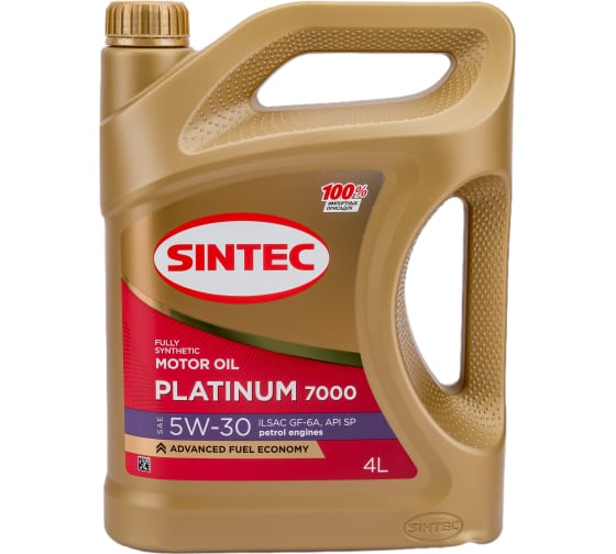 Синтетическое моторное масло Sintec PLATINUM 7000 SAE 5W-30, API SN, ILSAC GF-6A, 4 л 600153 1