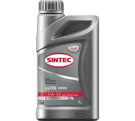 Моторное полусинтетическое масло Sintec LUXE 5000 SAE 5W-30, API SL/CF, 1 л 600244