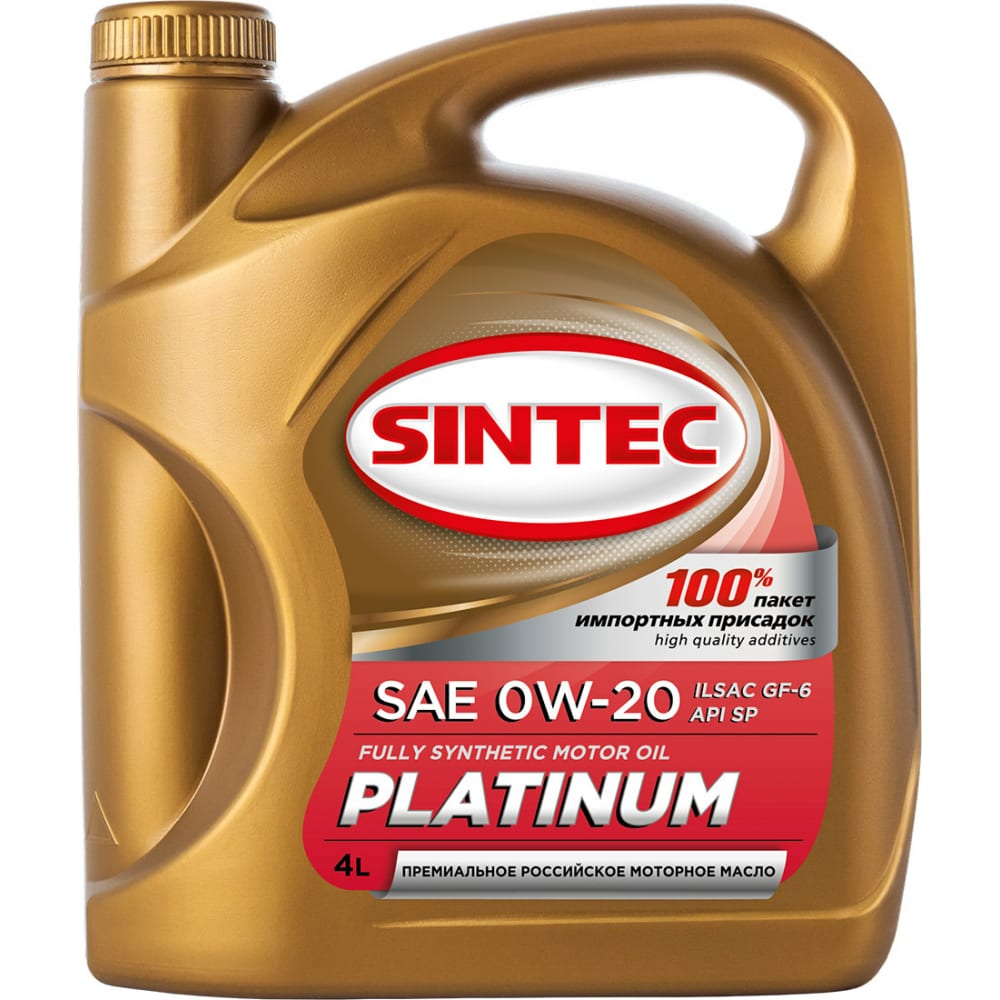  синтетическое масло Sintec PLATINUM SAE 0W-20, API SP, ILSAC .