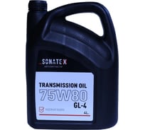 Масло трансмиссионное Sonatex 75W80 GL-4+ Renault Gearbox, 4 л 102716