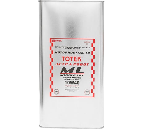 Моторное масло ТОТЕК ML синтетическое, SAE 10W40, 20 л, жесть ML1040020
