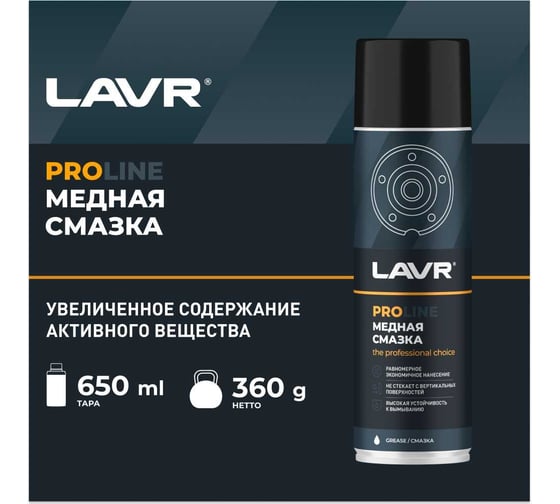 Медная смазка LAVR PROLINE, 650 мл Ln3509