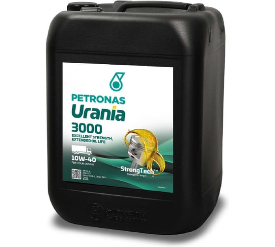 Полусинтетическое моторное масло Petronas URANIA 3000 10W-40, SAE 10W40, API CI-4, ACEA E7, MB 228.3, CUMMINS CES 20078/20077, DEUTZ DQC III-10, MAN M3275, MTU TYPE 2, RENAULT RLD-2, VOLVO VDS-3, 20 л 21721910 71609R41EU