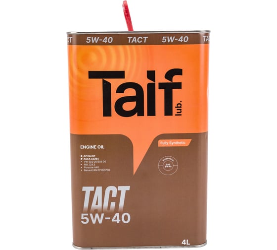Моторное синтетическое масло Taif TACT, 5W-40, SL/CF, A3/B4, 4 л 211054 .