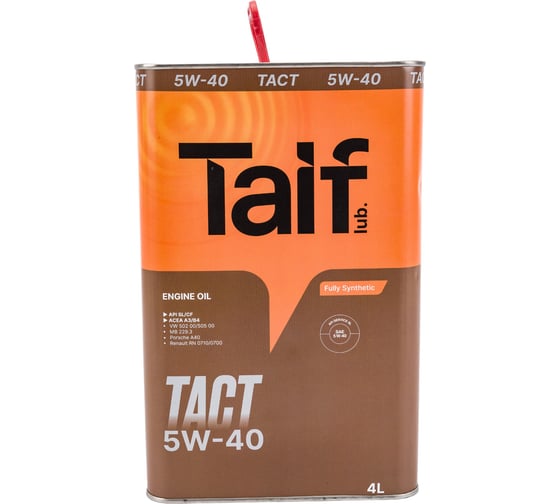 Моторное синтетическое масло Taif TACT, 5W-40, SL/CF, A3/B4, 4 л 211054