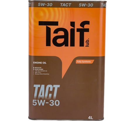 Моторное синтетическое масло Taif TACT, 5W-30, SL/CF, A3/B4, 4 л 211050
