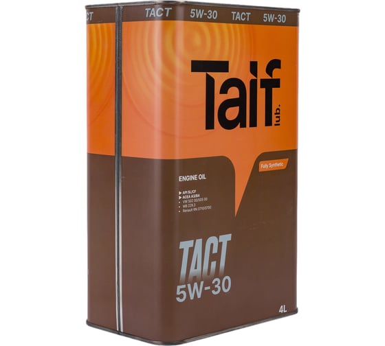 Моторное синтетическое масло Taif TACT, 5W-30, SL/CF, A3/B4, 4 л 211050