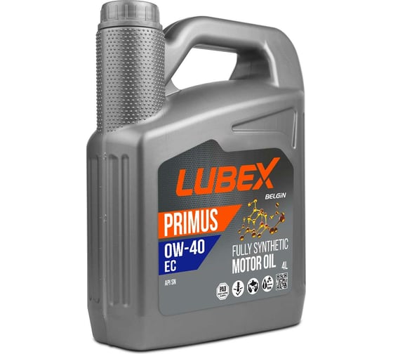 Синтетическое моторное масло Lubex PRIMUS EC 0W-40 SN 4л L034-1299-0404